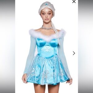 Elsa Costume Frozen Dolls Kill Princess women’s + wig